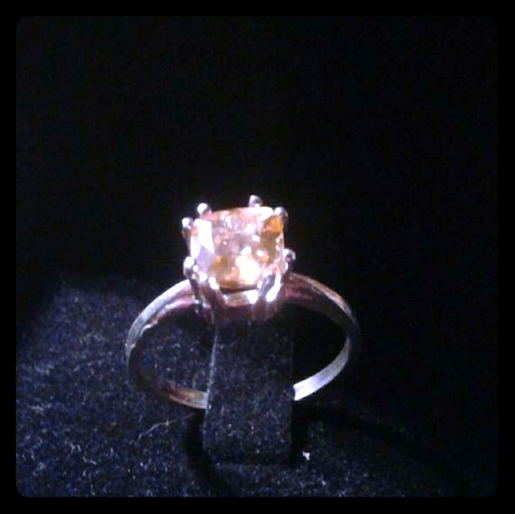 Natural Golden Beryl 925SS Engagement Ring
